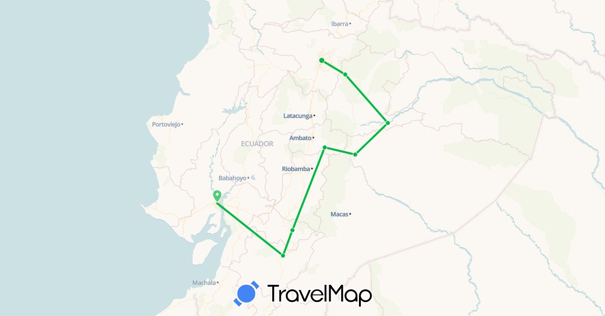 TravelMap itinerary: bus in Ecuador (South America)